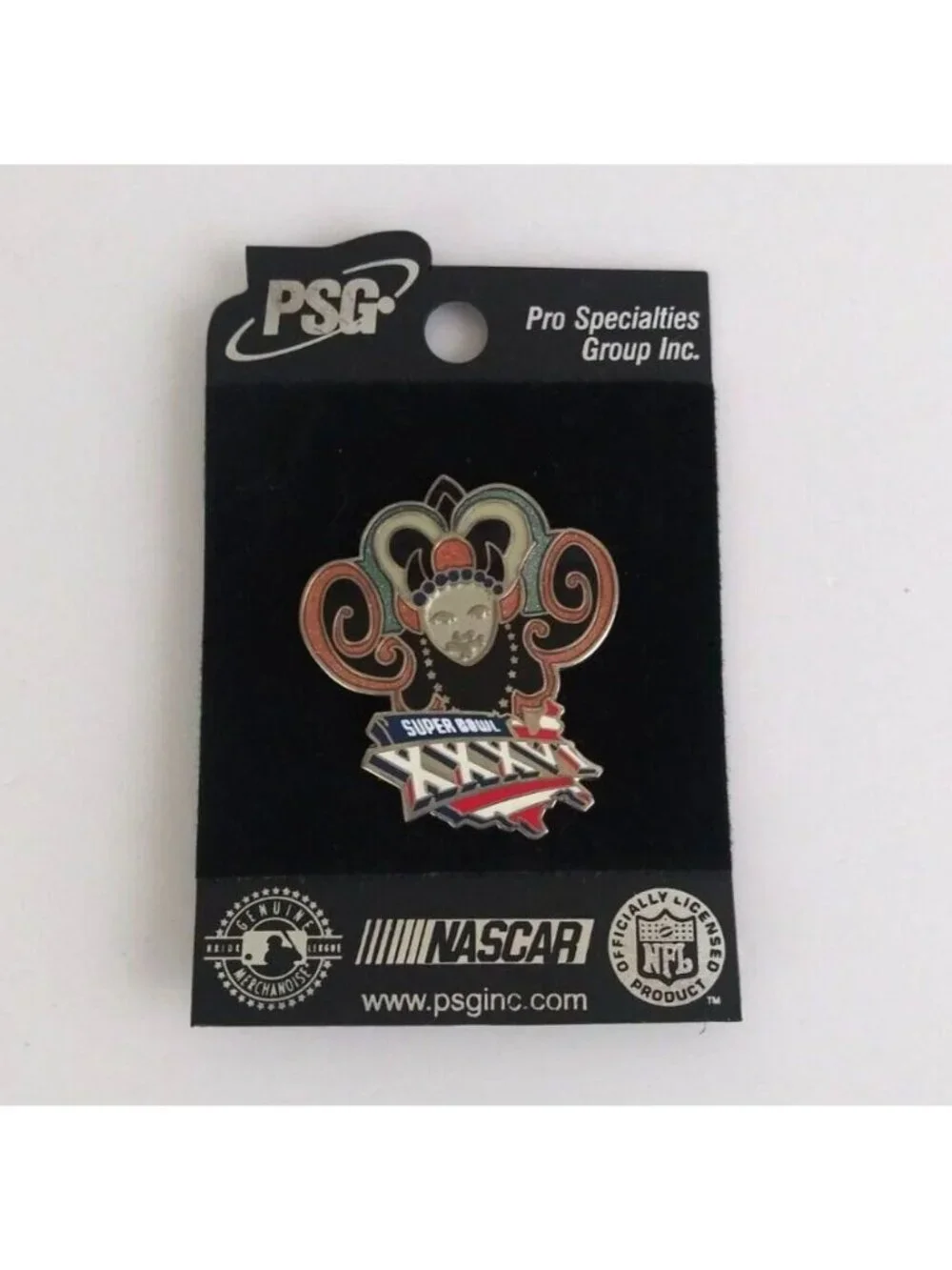 New PSG NFL Super Bowl 2001 New England Patriots Rams Pin XXXVI 36 Carnevale